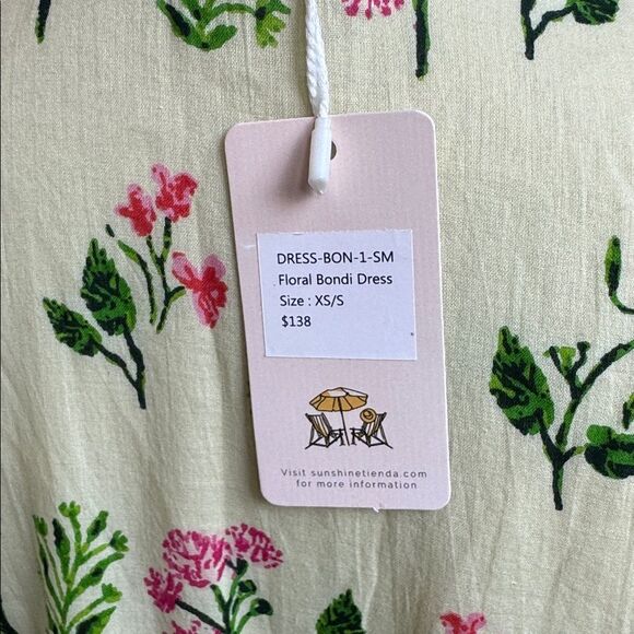 Sunshine Tienda Floral Bondi Dress Green XS/S NWT - Picture 4 of 6